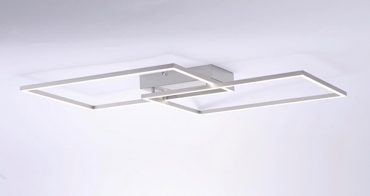 LED-DECKENLEUCHTE 75,5/56,2/7 cm   - Chromfarben/Alufarben, Design, Kunststoff/Metall (75,5/56,2/7cm)
