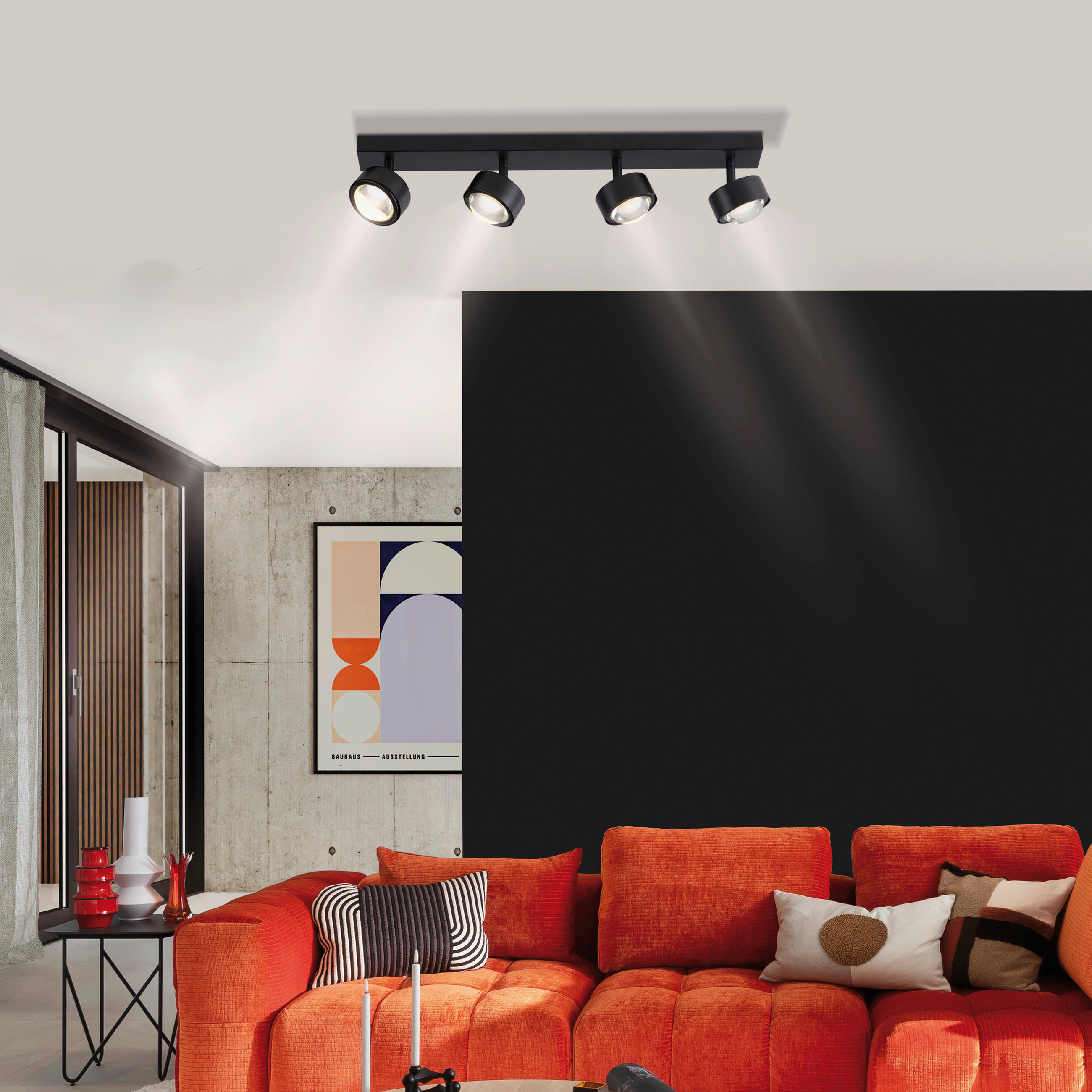 LED-DECKENLEUCHTE SW KULU 60/12,5/12,5 cm   - Schwarz, Design, Kunststoff/Metall (60/12,5/12,5cm) - Schöner Wohnen
