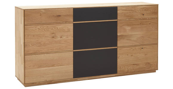 SIDEBOARD  in 177/89/42 cm  - Eichefarben/Anthrazit, Natur, Glas/Holz (177/89/42cm) - Waldwelt