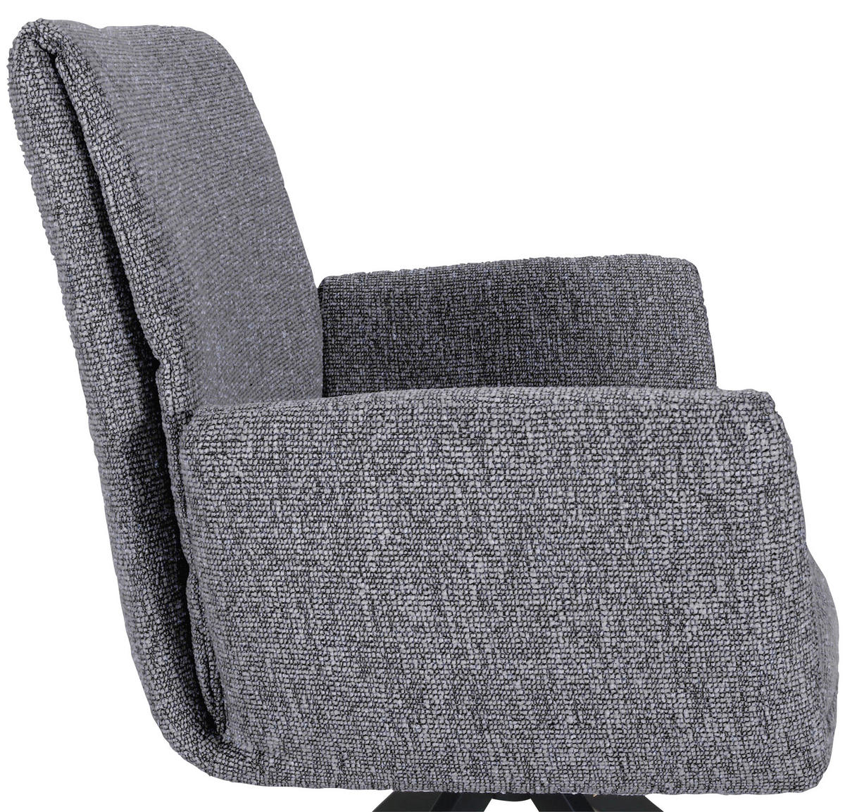 STOL MED ARMSTÖD järn flatväv  - svart/antracit, Modern, metall/textil (65/90/60cm) - Novel