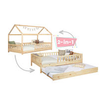 AUSZIEHBETT 140/200 cm Naturfarben  - Naturfarben, Modern, Holz (140/200cm) - MID.YOU