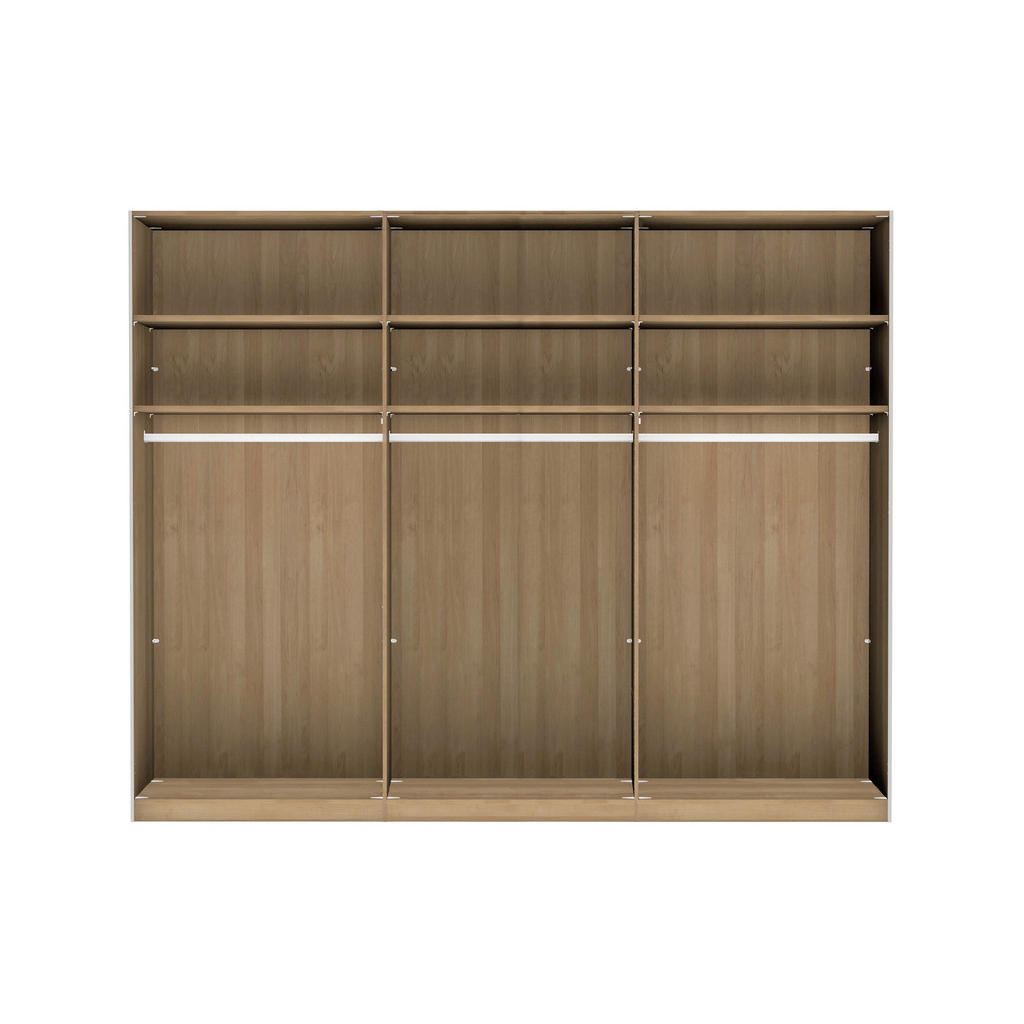Thumbnail - Linea Natura Schwebetürenschrank, Champagner, Eiche Bianco, Holzwerkstoff, Eiche, teilmassiv, 250x236x67 cm, ISO 9001, G...
