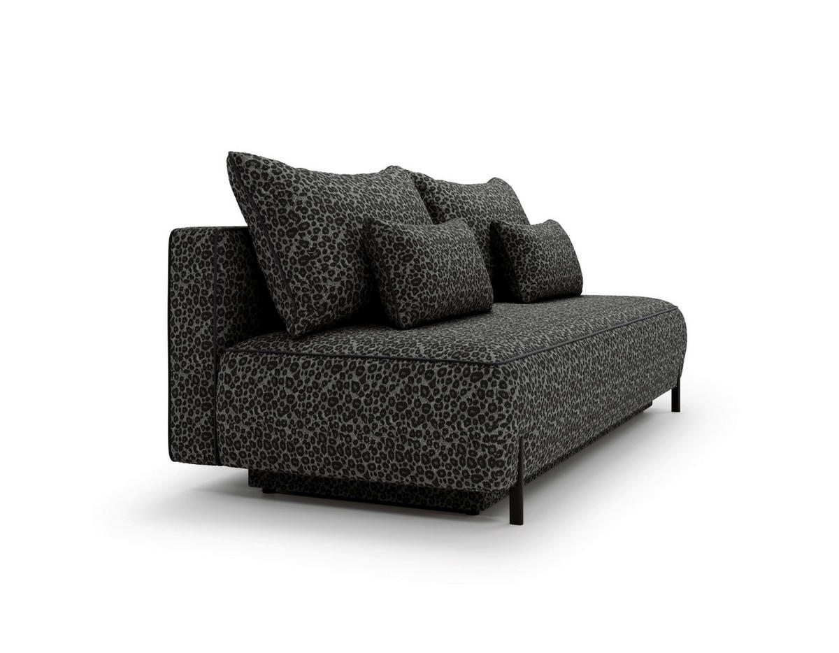 SCHLAFSOFA Jacquard Dunkelgrau Stoffauswahl, Rücken echt  - Dunkelgrau/Schwarz, Design, Textil/Metall (212/90/95cm) - Livetastic