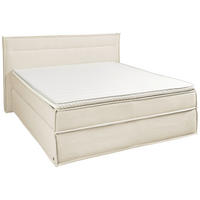 BOXSPRINGBETT 180/200 cm,  in Creme, Topper, H2 + H3 = mittel + fest  - Creme, Design, Kunststoff/Textil (180/200cm) - Musterring