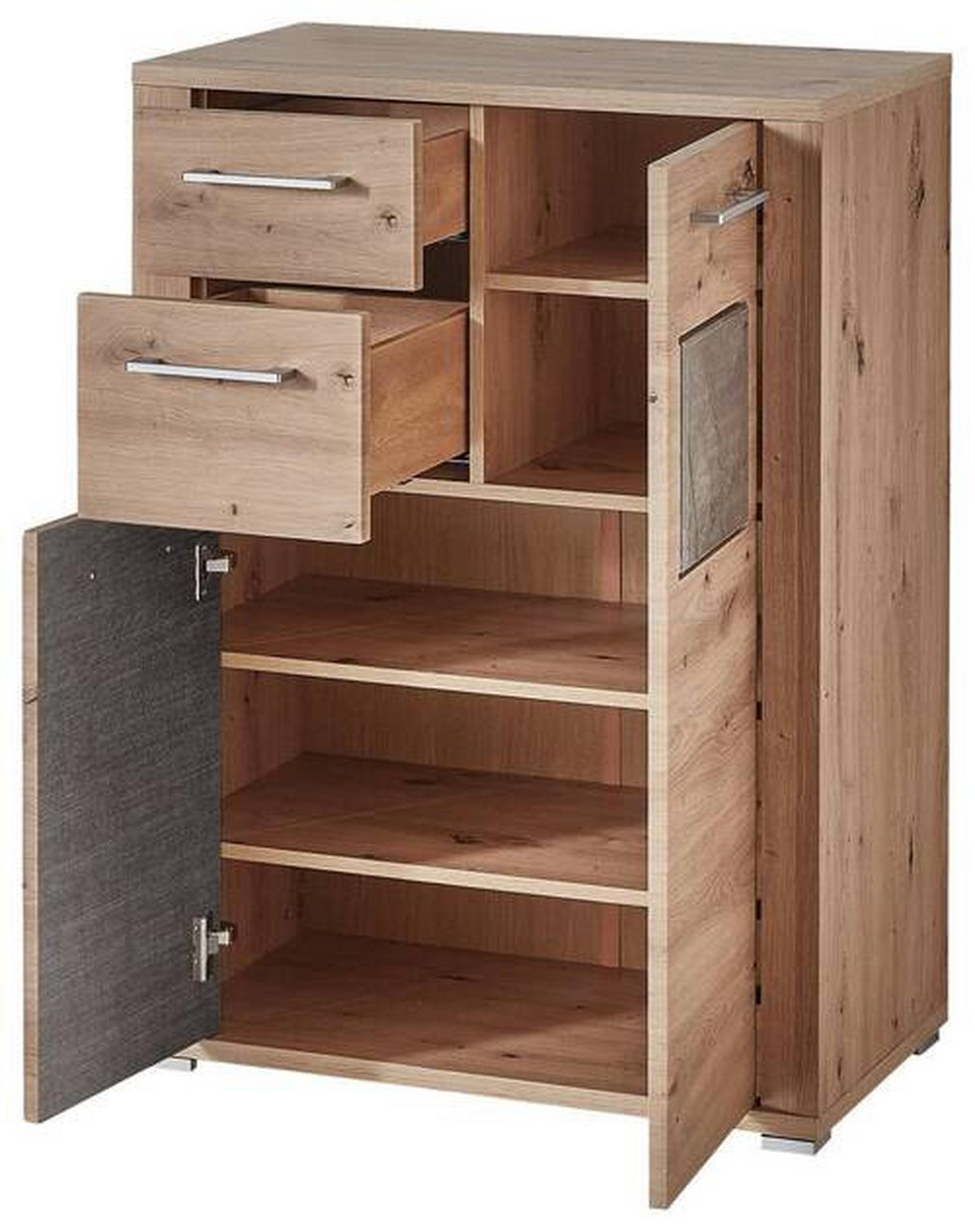 SCHUHSCHRANK  in 76/104/38 cm  - Chromfarben/Eichefarben, KONVENTIONELL, Holzwerkstoff/Kunststoff (76/104/38cm) - MID.YOU
