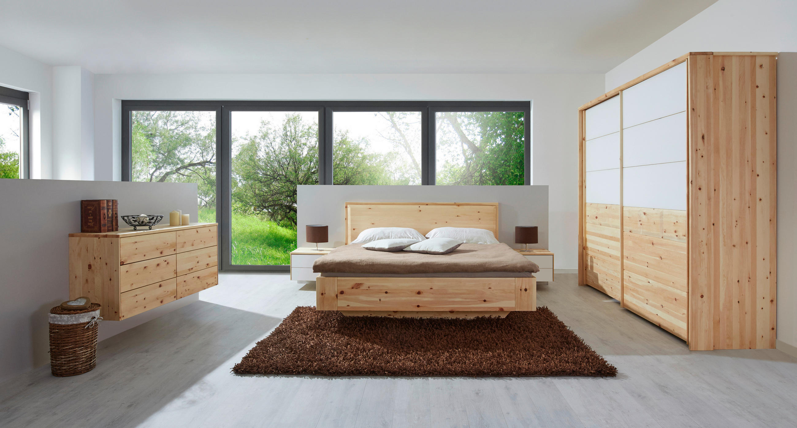 BETT 180/200 cm  in Zirbelkieferfarben  - Zirbelkieferfarben, Natur, Holz (180/200cm) - Valnatura