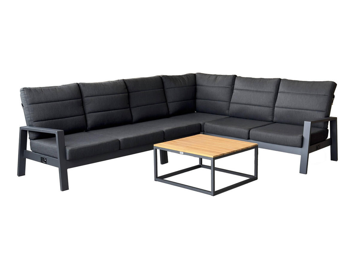 LOUNGEGARNITUR  - Dunkelgrau, Modern, Holz/Metall (236/236cm) - Tierra Outdoor