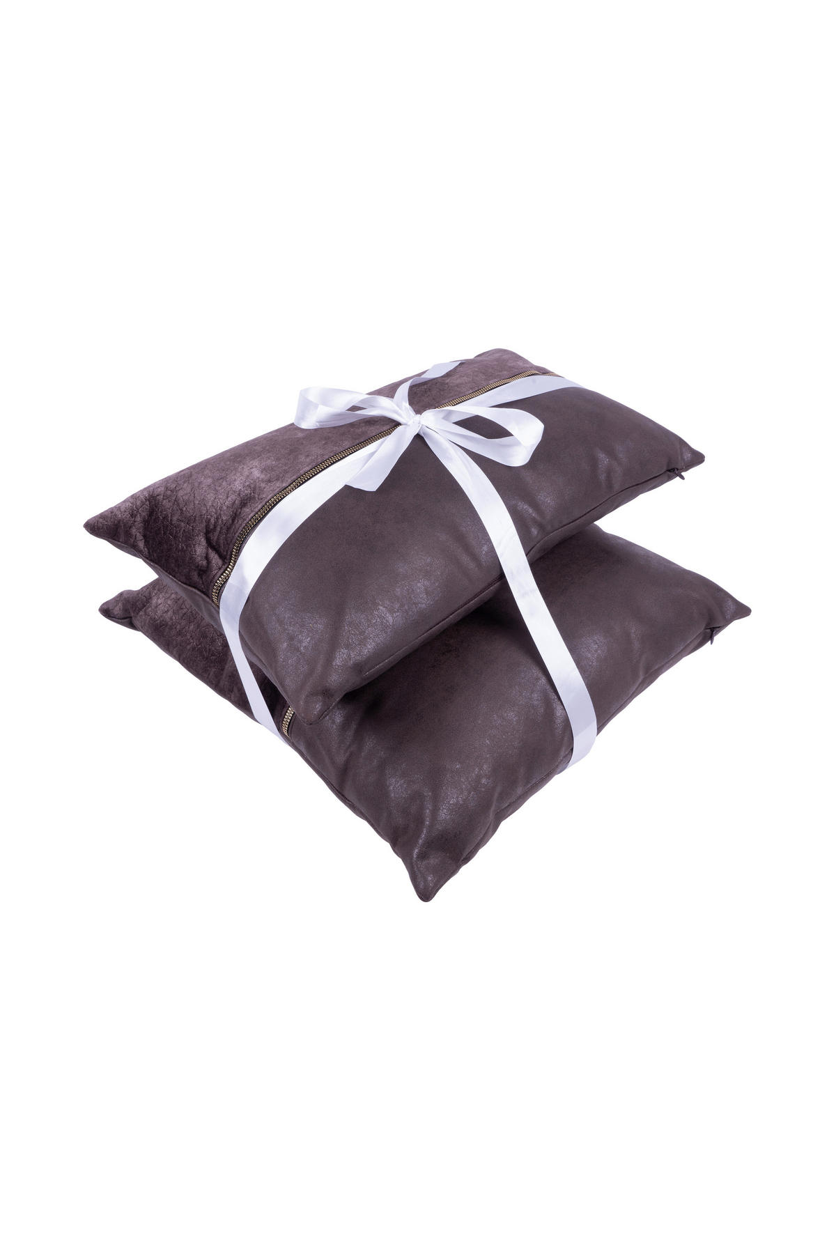 ZIERKISSENSET 2-teilig 30x45/50x45 cm  - Braun/Grau, KONVENTIONELL, Textil (30x45/50x45cm)