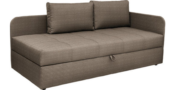 LIEGE  in Cord Graubraun  - Graubraun/Schwarz, Basics, Kunststoff/Textil (205/90/95cm) - Xora