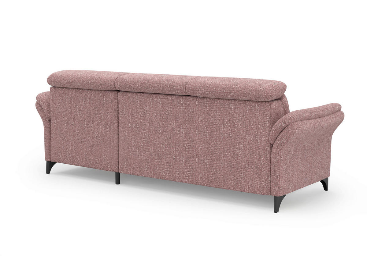 ECKSOFA Chenille Aubergine  - Aubergine/Schwarz, Konventionell, Textil/Metall (253/166cm) - Sit & More