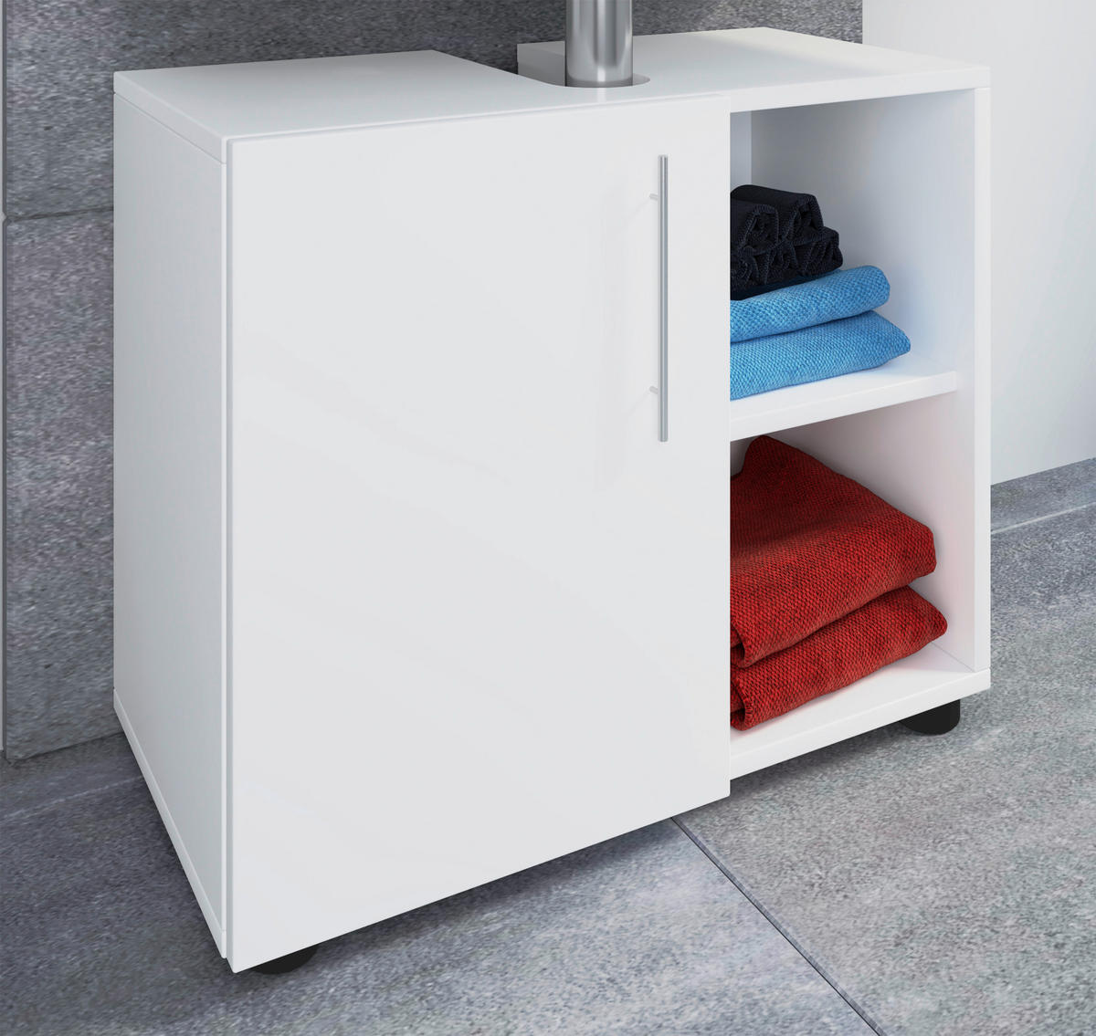 WASCHBECKENUNTERSCHRANK 60,2/50,7/29,6 cm  - Weiss/Schwarz, Modern, Holzwerkstoff/Kunststoff (60,2/50,7/29,6cm) - MID.YOU