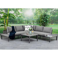 LOUNGEGARNITUR 251/251 cm Aluminium  - Anthrazit/Grau, MODERN, Textil/Metall (251/251cm)