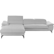 WOHNLANDSCHAFT in Leder Weiß - Weiß, Design, Leder (195/297cm) - Chilliano