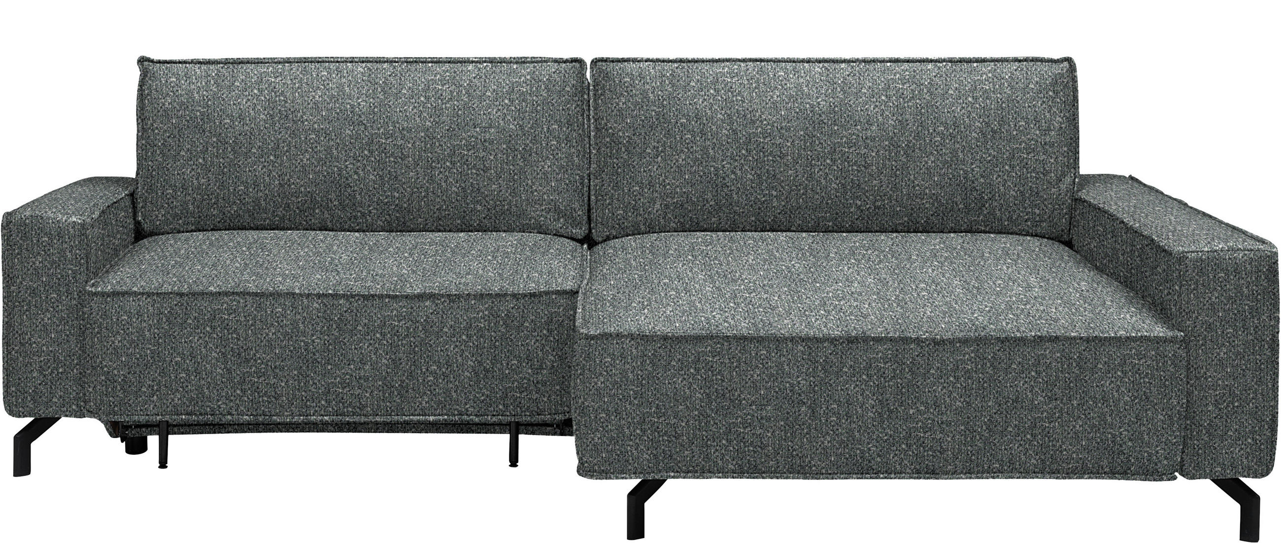 ECKSOFA  in Mikrofaser Graugrün  246/164 cm  - Schwarz/Graugrün, Design, Textil (246/164cm) - Sedda