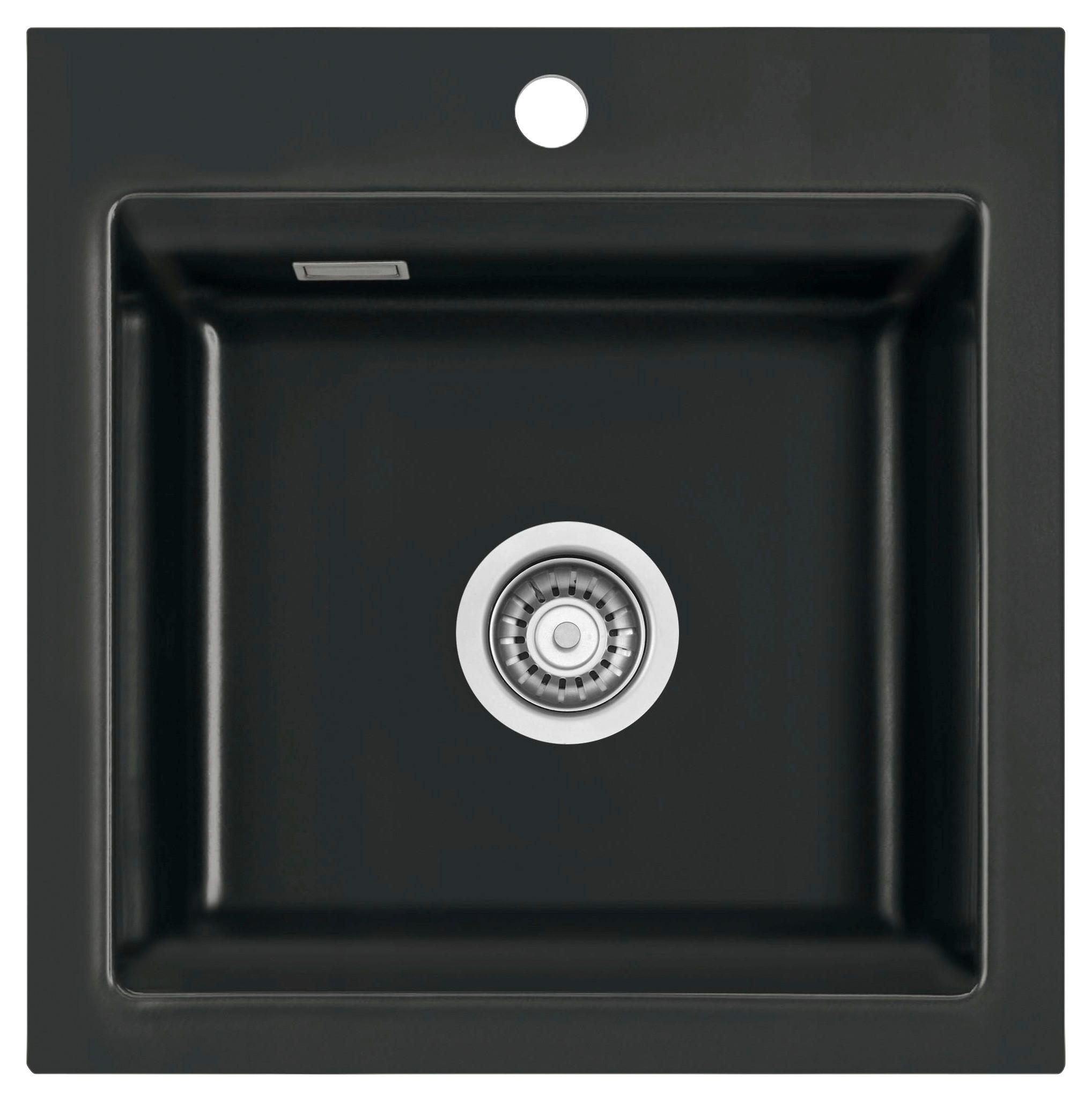Systemceram Spüle Kara 51 Schwarz Hochglanz 51x20x51 cm