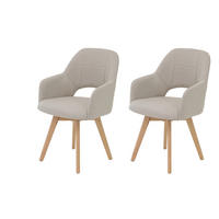 SESSELSET in Webstoff, Mikrofaser Beige  - Beige/Buchefarben, MODERN, Holz/Textil (57/88/61cm) - P & B