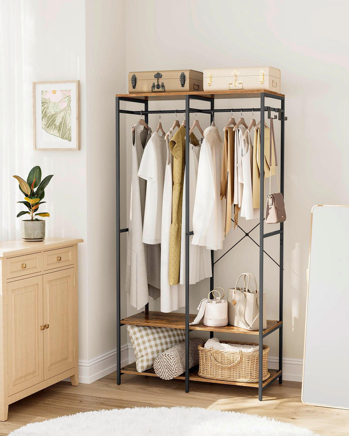 KLEIDERSCHRANK 94,5/180/40 cm,  in Schwarz,  - Schwarz, Basics, Holzwerkstoff/Metall (94,5/180/40cm)