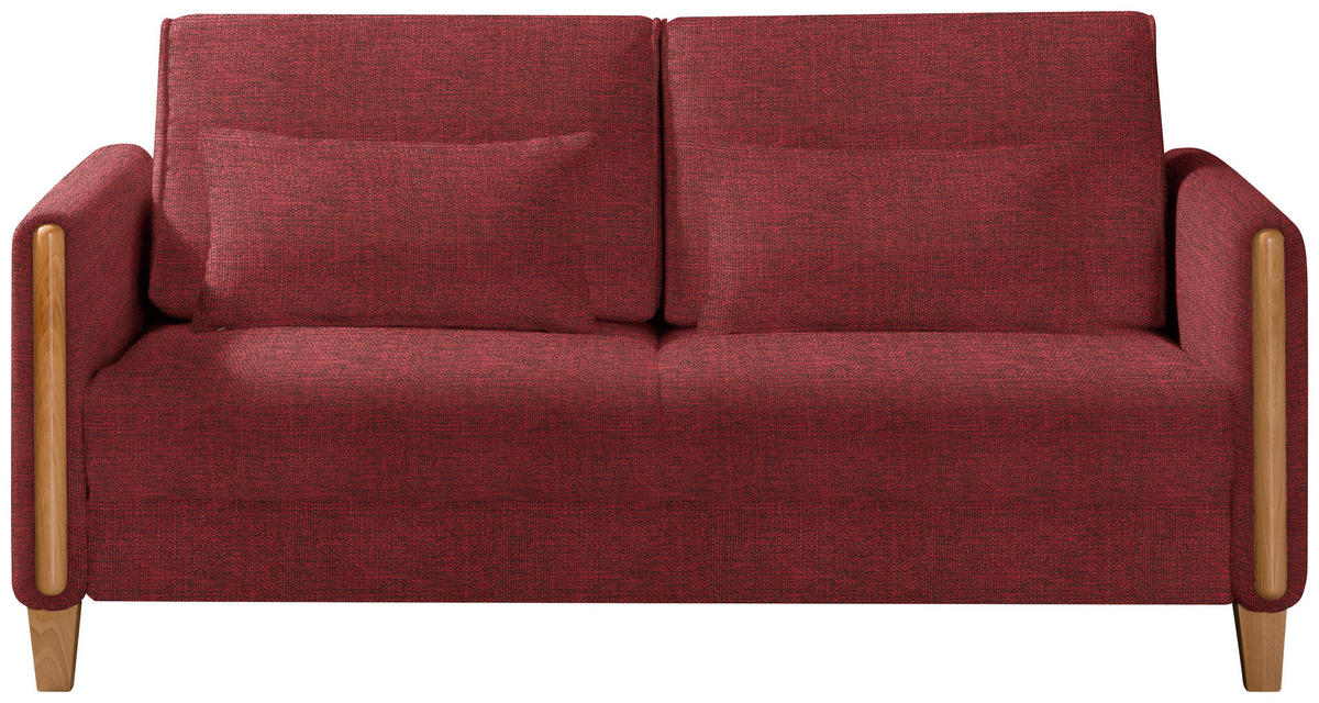 SCHLAFSOFA in Holz, Textil Rot, Buchefarben  - Buchefarben/Rot, Design, Holz/Textil (174/88/104cm) - Niels Andersson