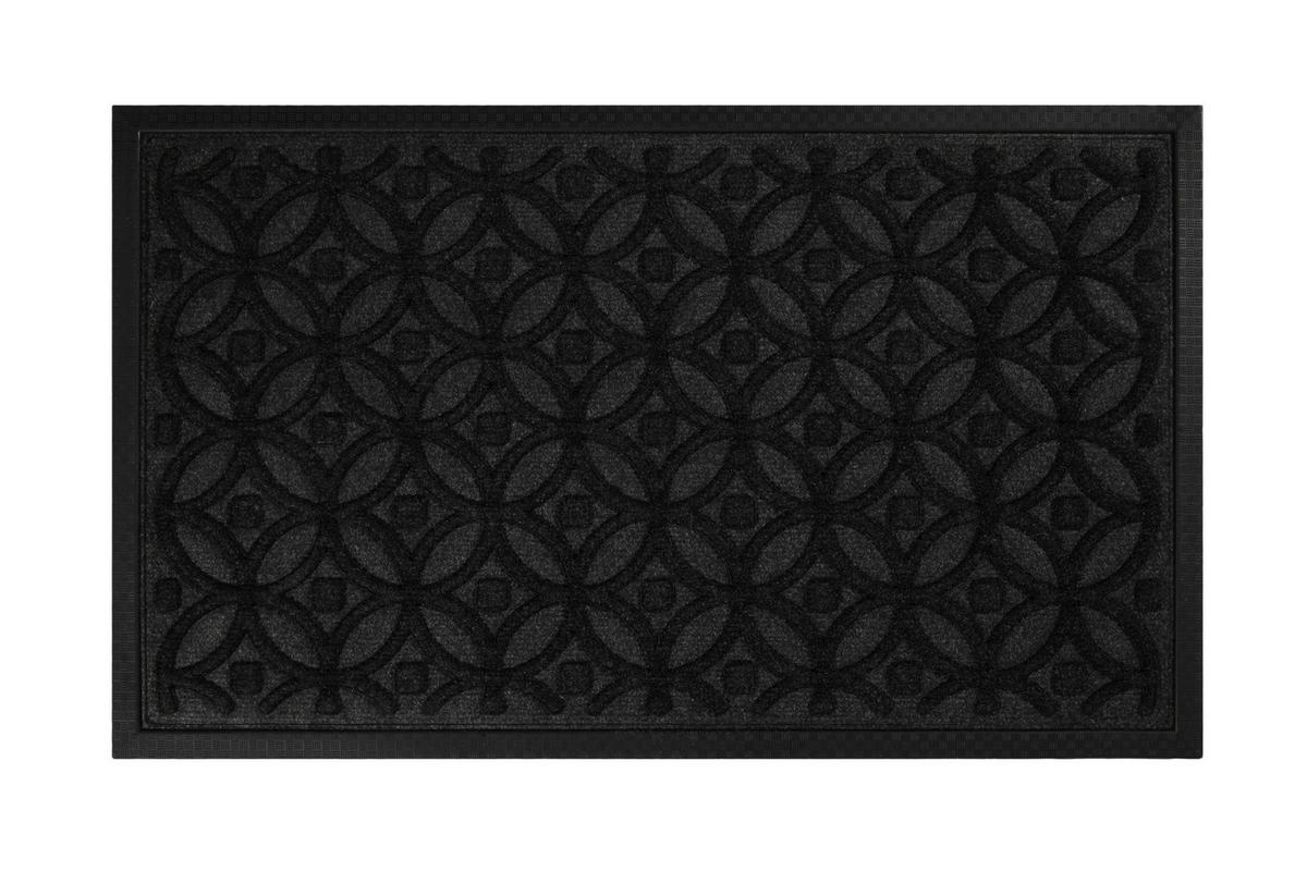 FUßMATTE 45/75 cm Midnight Mosaic  - Anthrazit/Schwarz, KONVENTIONELL, Kunststoff/Textil (45/75cm) - WECON HOME