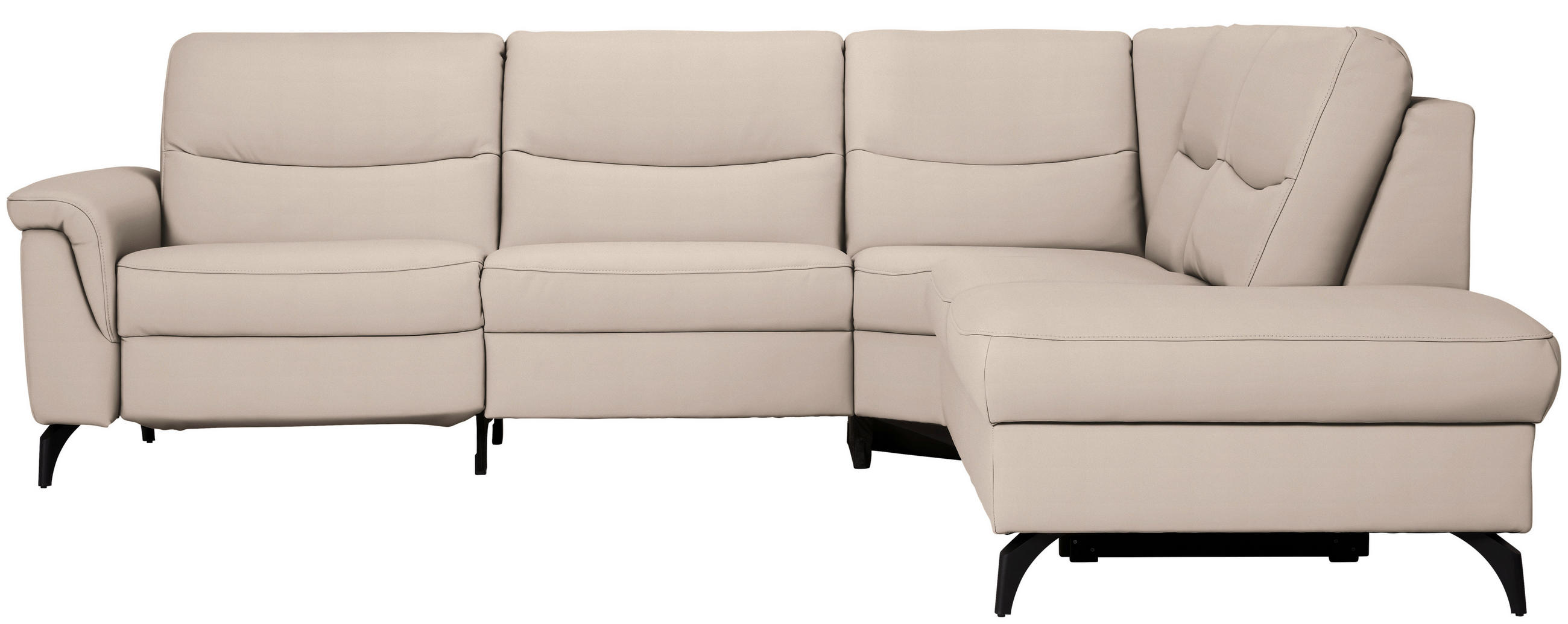 ECKSOFA in Echtleder Creme  280/249 cm  - Anthrazit/Creme, Design, Leder/Metall (280/249cm) - Himolla Komfortklass