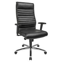DREHSTUHL  in Schwarz  - Chromfarben/Schwarz, KONVENTIONELL, Leder/Kunststoff (52/110-120/48cm)