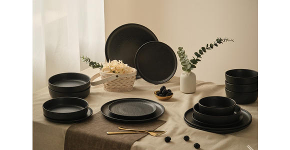 KOMBISERVICE Mika black 16-teilig  - Schwarz, Trend, Keramik - Novel