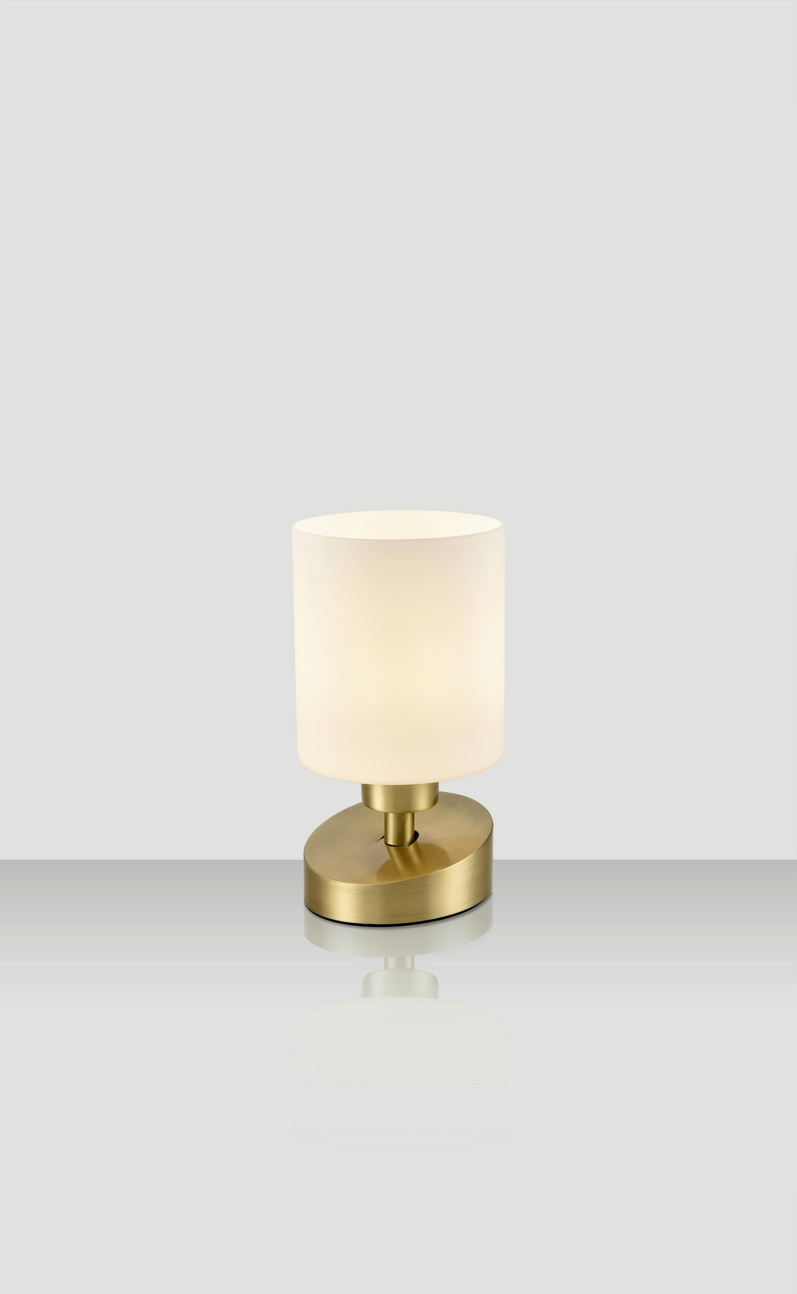 TISCHLEUCHTE 10/22 cm   - Messingfarben/Opal, KONVENTIONELL, Glas/Metall (10/22cm) - Novel