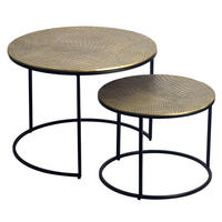 SADA ZASÚVACÍCH STOLÍKOV, zlatá, kov, 60/45/60 cm - čierna/zlatá, Design, kov (60/45/60cm) - Livetastic