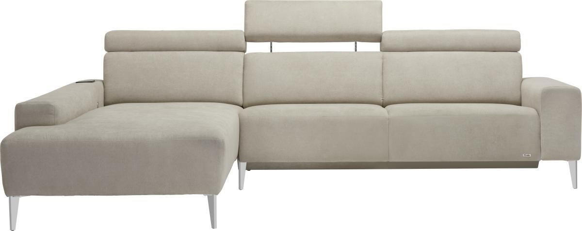 ECKSOFA Naturfarben Chenille  - Alufarben/Naturfarben, Design, Textil (205/288cm) - Sedda