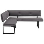 ECKBANK 150/190 cm  in Grau, Schwarz  - Schwarz/Grau, MODERN, Textil/Metall (150/190cm) - Cantus