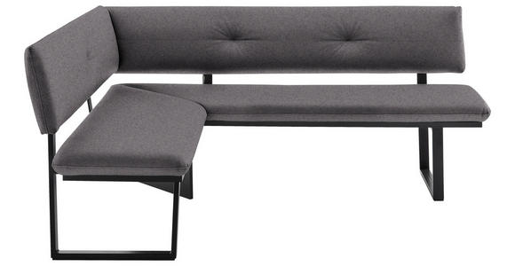 ECKBANK 140/180 cm in Grau, Schwarz - Schwarz/Grau, MODERN, Textil/Metall (140/180cm) - Cantus