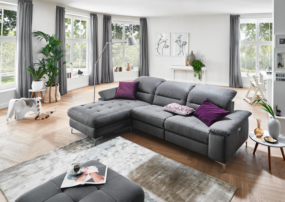 ECKSOFA in Mikrofaser Olivgrün  - Olivgrün, Design, Textil (184/280cm) - Pure Home Comfort