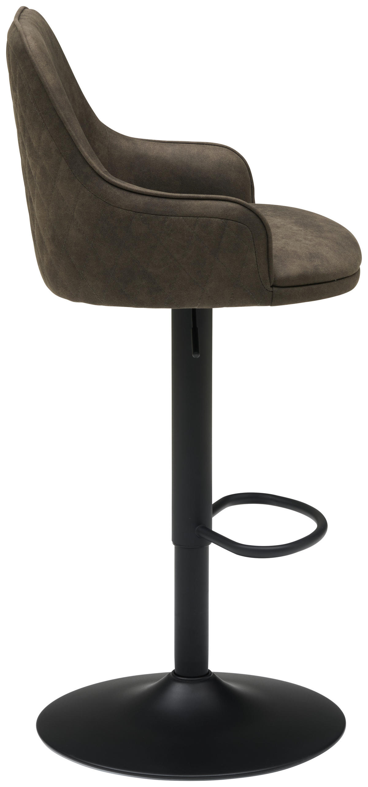 BARHOCKER in Metall, Textil Grau, Schwarz  - Schwarz/Grau, KONVENTIONELL, Textil/Metall (50/90-111/51cm) - MID.YOU