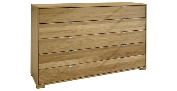 KOMMODE 141/86/43 cm Eiche teilmassiv  - Chromfarben/Eichefarben, Design, Holz/Metall (141/86/43cm) - Dieter Knoll