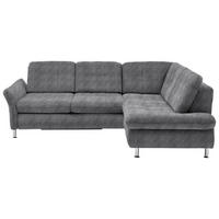 ECKSOFA in Webstoff Braun, Grau  242/210 cm  - Chromfarben/Braun, KONVENTIONELL, Textil/Metall (242/210cm) - Beldomo Style