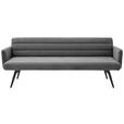 SITZBANK 216/86/68 cm Cord Dunkelgrau Metall  - Dunkelgrau/Schwarz, Design, Textil/Metall (216/86/68cm) - Dieter Knoll