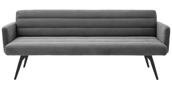 SITZBANK 216/86/68 cm Cord Dunkelgrau Metall - Dunkelgrau/Schwarz, Design, Textil/Metall (216/86/68cm) - Dieter Knoll