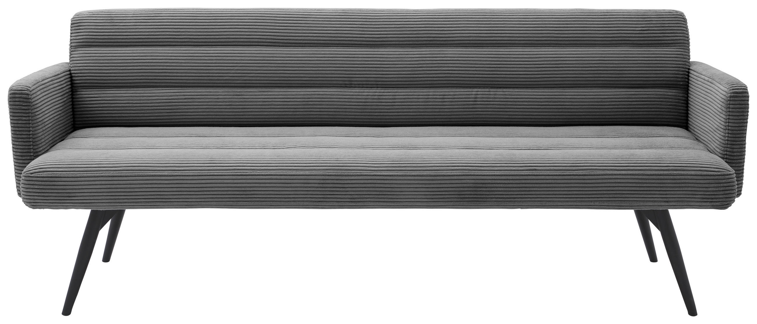 SITZBANK 216/86/68 cm Cord Dunkelgrau Metall  - Dunkelgrau/Schwarz, Design, Textil/Metall (216/86/68cm) - Dieter Knoll
