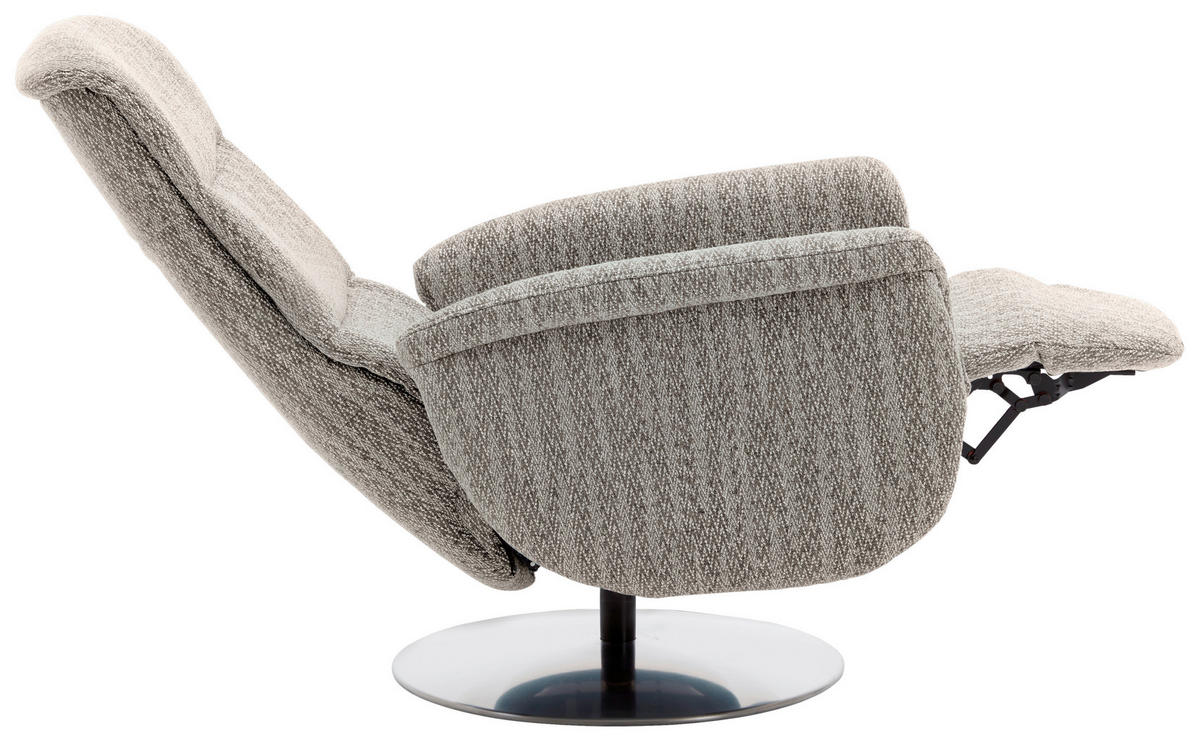 RELAXSESSEL in Textil Graubraun  - Edelstahlfarben/Graubraun, Design, Textil/Metall (71/112/83cm) - Dieter Knoll