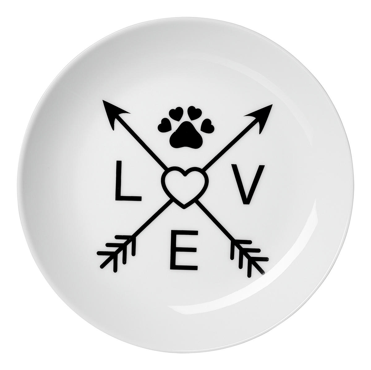 FUTTERNAPF - Schwarz/Weiß, Trend, Keramik (16,5/16,5/2,0cm) - Ritzenhoff Breker