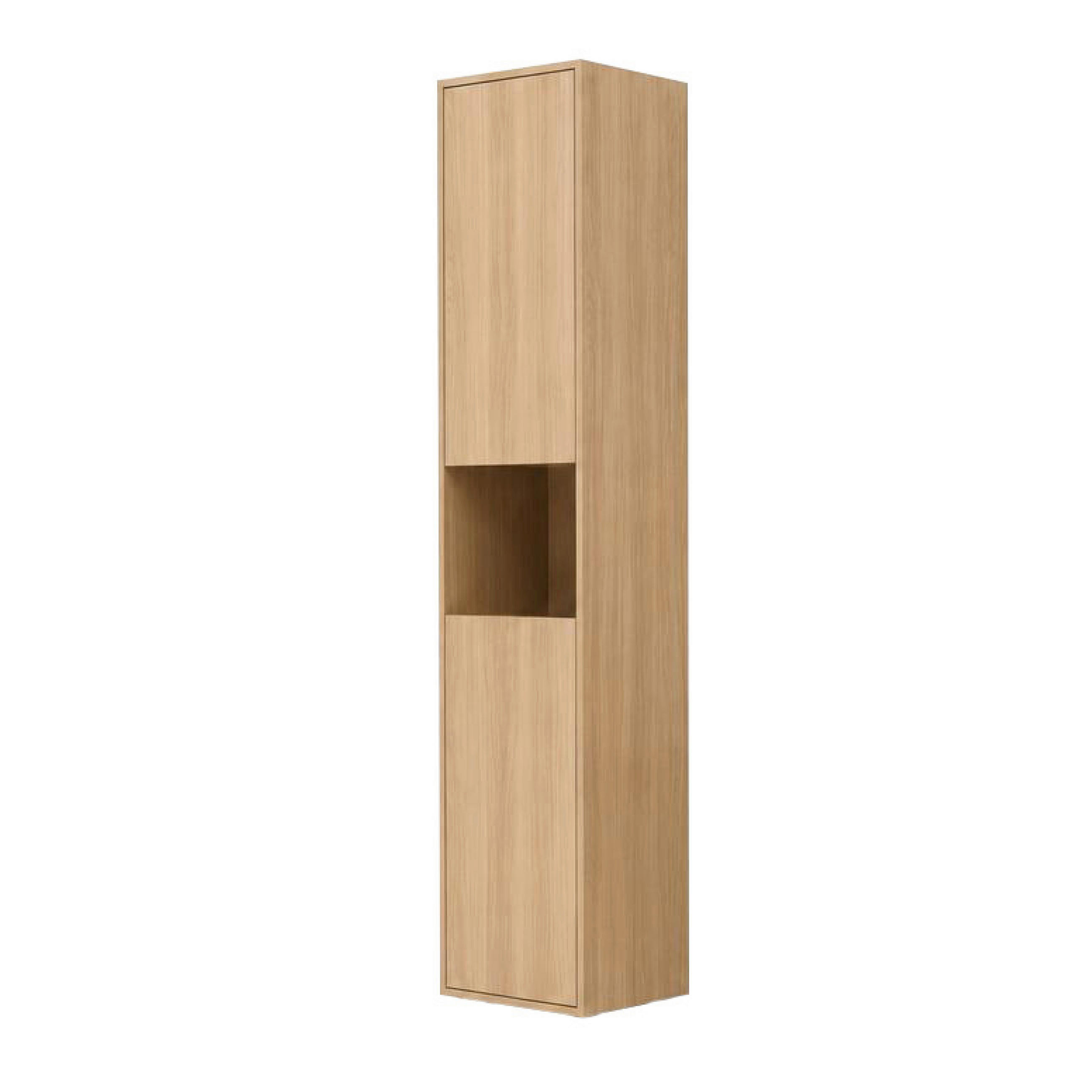HOCHSCHRANK 42/197/33 cm  - Eichefarben/Schwarz, Trend, Holzwerkstoff/Kunststoff (42/197/33cm) - MID.YOU
