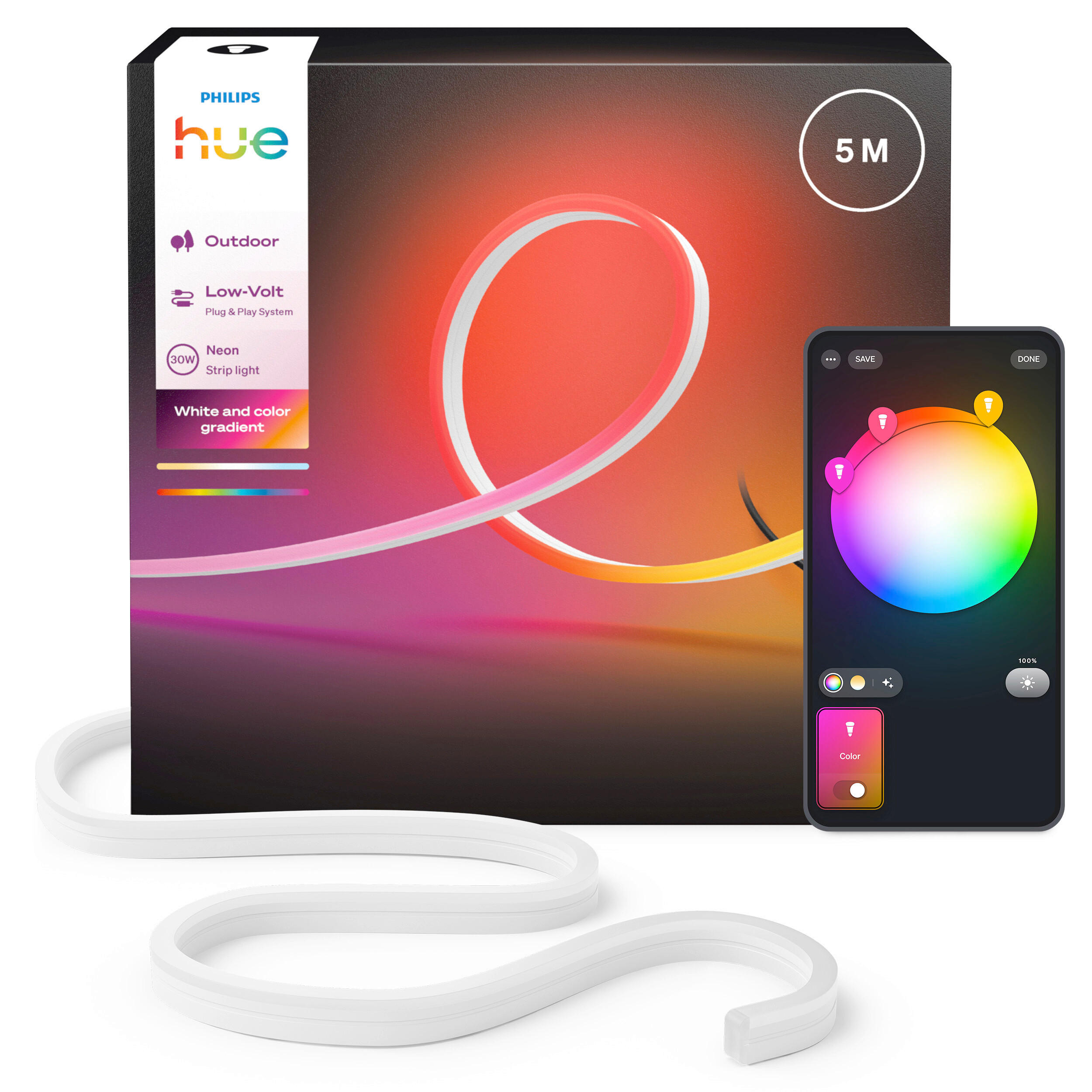 Thumbnail - Philips HUE Led-Strip, Weiß, Kunststoff, 1.1x2.1x500 cm, Smartphone-Steuerung, Lampen & Leuchten, Innenbeleuchtung, Deko...