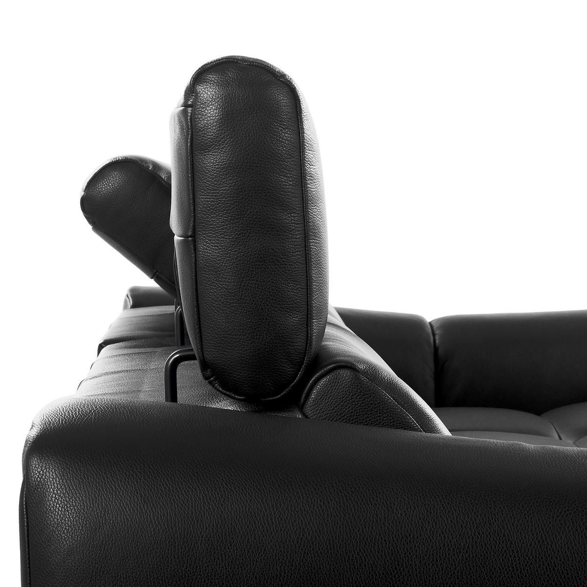 ECKSOFA  Echtleder Anthrazit  - Anthrazit/Schwarz, Design, Leder/Kunststoff (274/177cm) - Livetastic