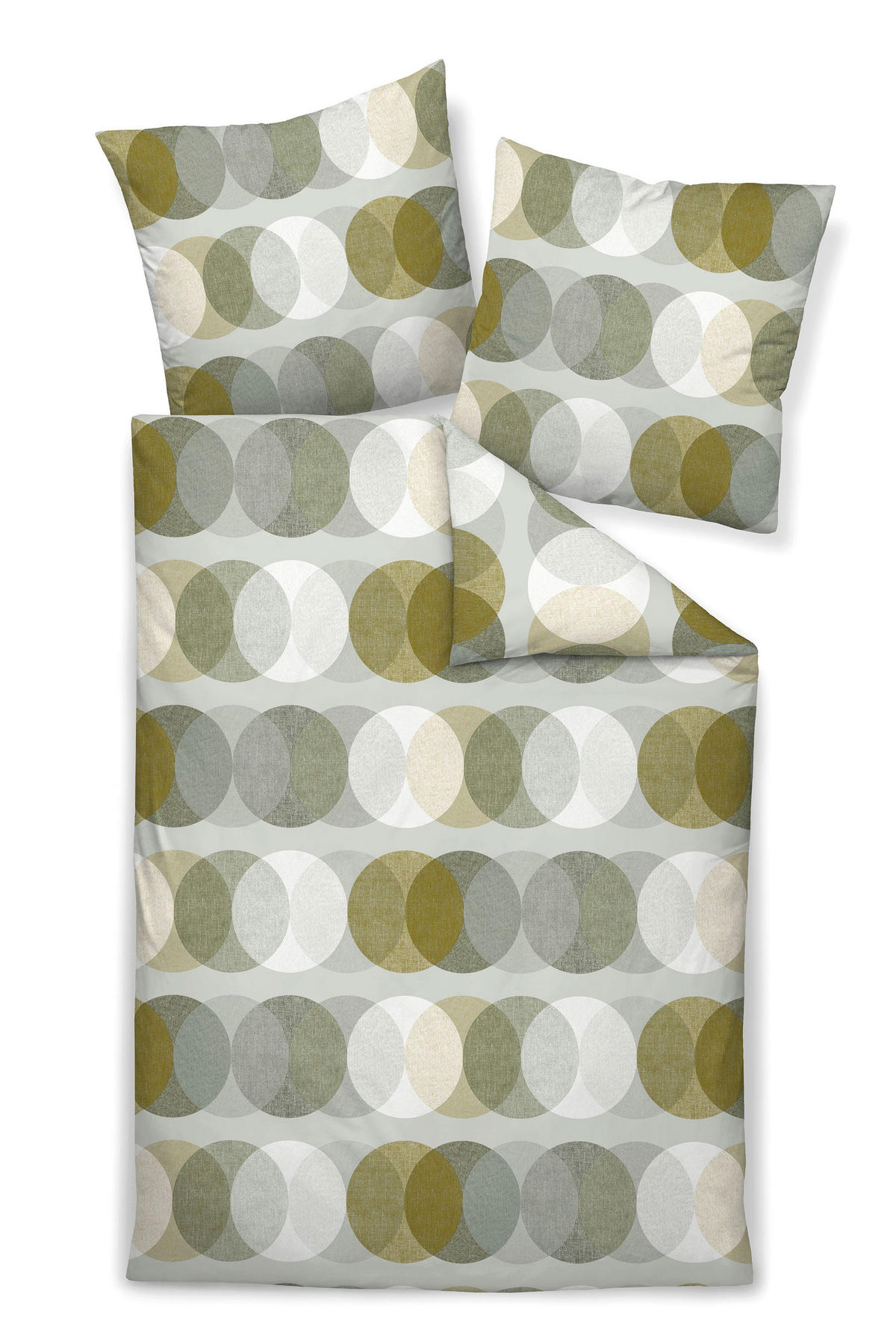 BETTWÄSCHE Makosatin 135/200 cm  - Hellgrün/Olivgrün, Basics, Textil (135/200cm) - Janine