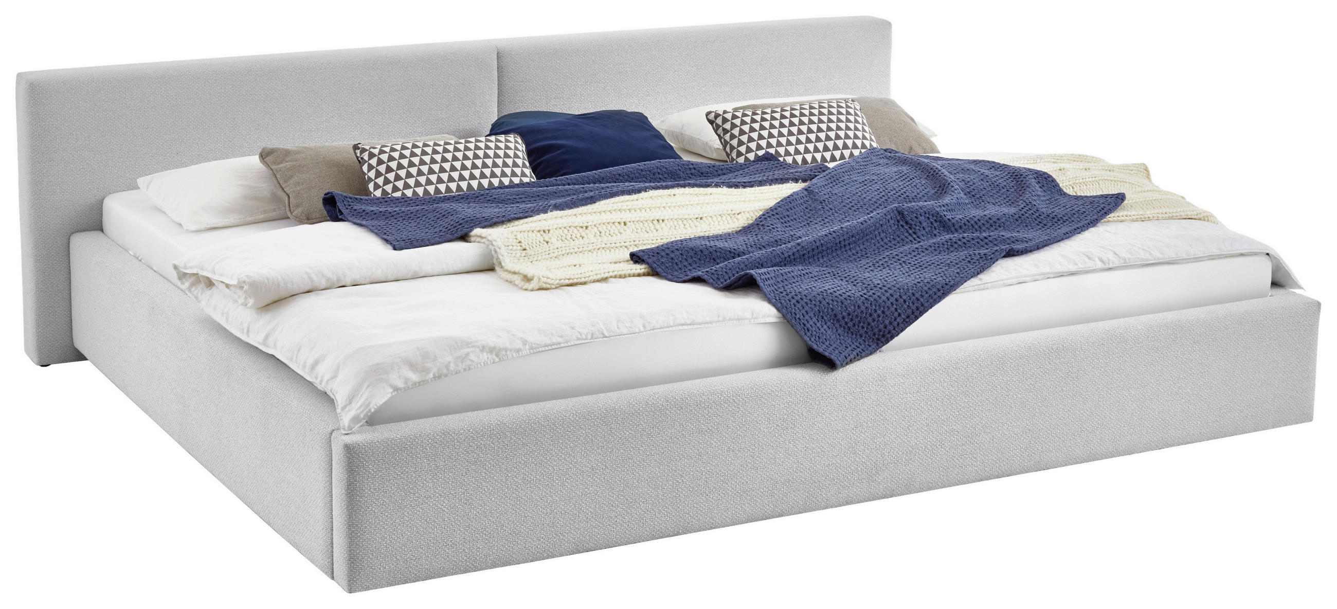 POLSTERBETT 240/200 cm,  in Hellgrau,  - Hellgrau, Basics, Textil (240/200cm) - Boxxx