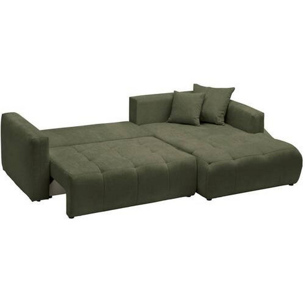Freisteller von Hom`in ECKSOFA Dunkelgrün Chenille.