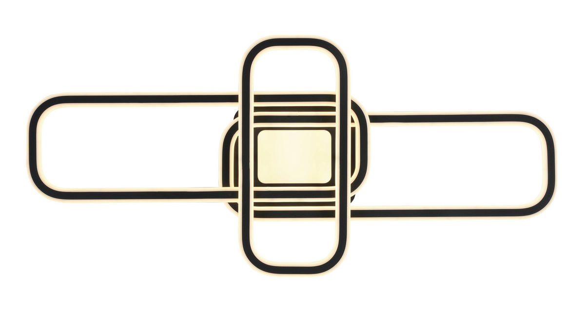 STROPNÍ LED SVÍTIDLO, 103/46/11 cm - bílá/černá, Design, kov/plast (103/46/11cm) - Novel