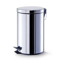 TRETEIMER 12 l  Metall  - Silberfarben/Schwarz, Basics, Kunststoff/Metall (27/39/27cm) - Zeller Present