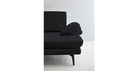 3-SITZER-SOFA in Leder Anthrazit - Anthrazit/Schwarz, Design, Leder/Metall (222/86/104cm) - Dieter Knoll
