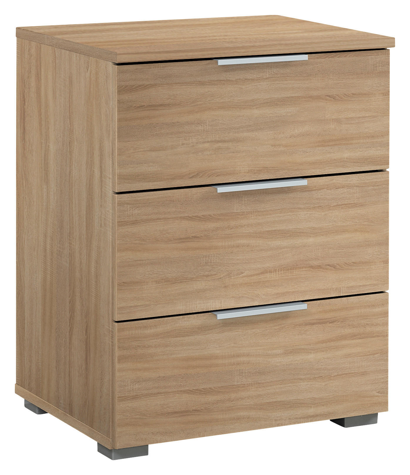 ÉJJELISZEKRÉNY Sonoma tölgy  - Sonoma tölgy/alumínium színű, Modern, faalapú anyag (47/62/42cm) - Rauch Möbel